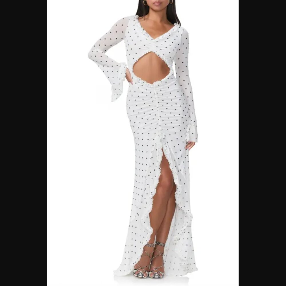 AFRM Cat Ruffle Micro Maxi in Blanc Micro Dot Size S. - Picture 3 of 10